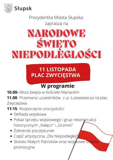 plakat z programem obchodów 11 listopada